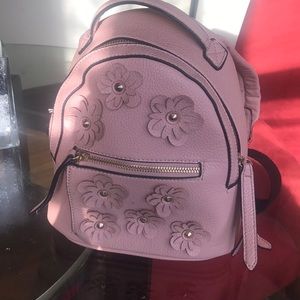 Blush mini backpack with flowers